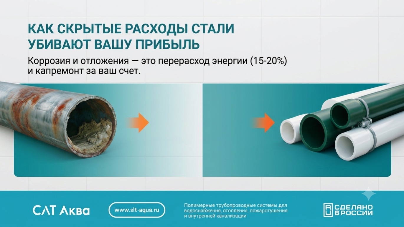 Ловушка традиций: почему застройщики и предприятия стали считать не цену трубы, а стоимость владения системой.