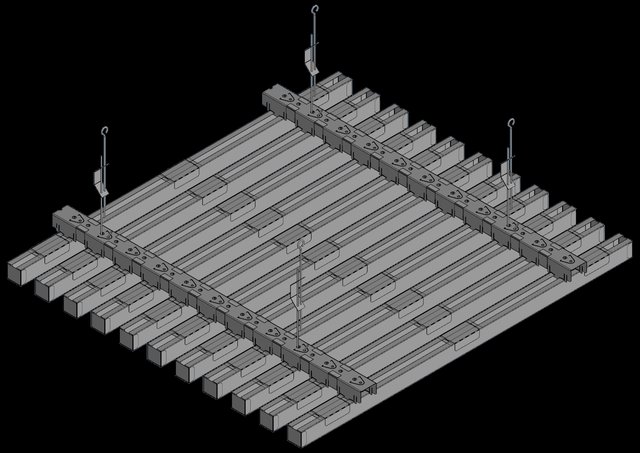 BIM-модель кубообразного реечного потолка VALKOR™