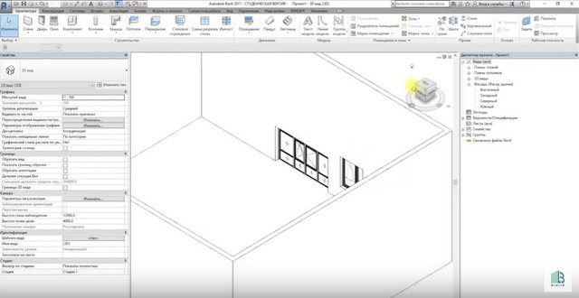 Размещение модели окна ТАТПРОФ в стене в Revit