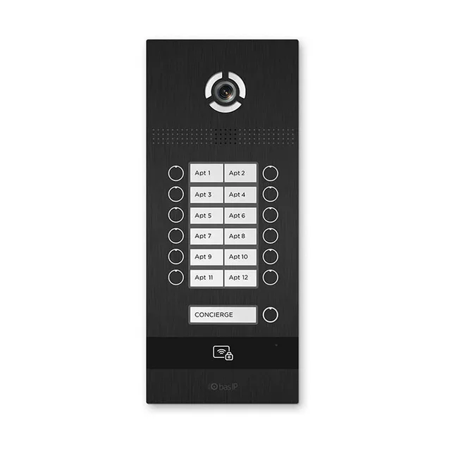 Вызывная панель на 12 абонентов BAS-IP BI-12FB BLACK