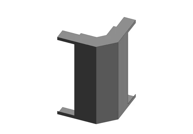 Лоток угловой перфорированный для поворота трассы вверх на 90° (лотки ЛМПЗ-II 50-600х40-100 мм П2.9 с телескопическим соединением)