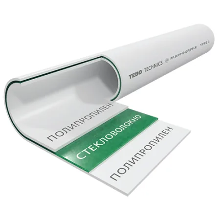 PP-R труба TEBO SDR7,4 (PP-R/GF/PP-R ) D50