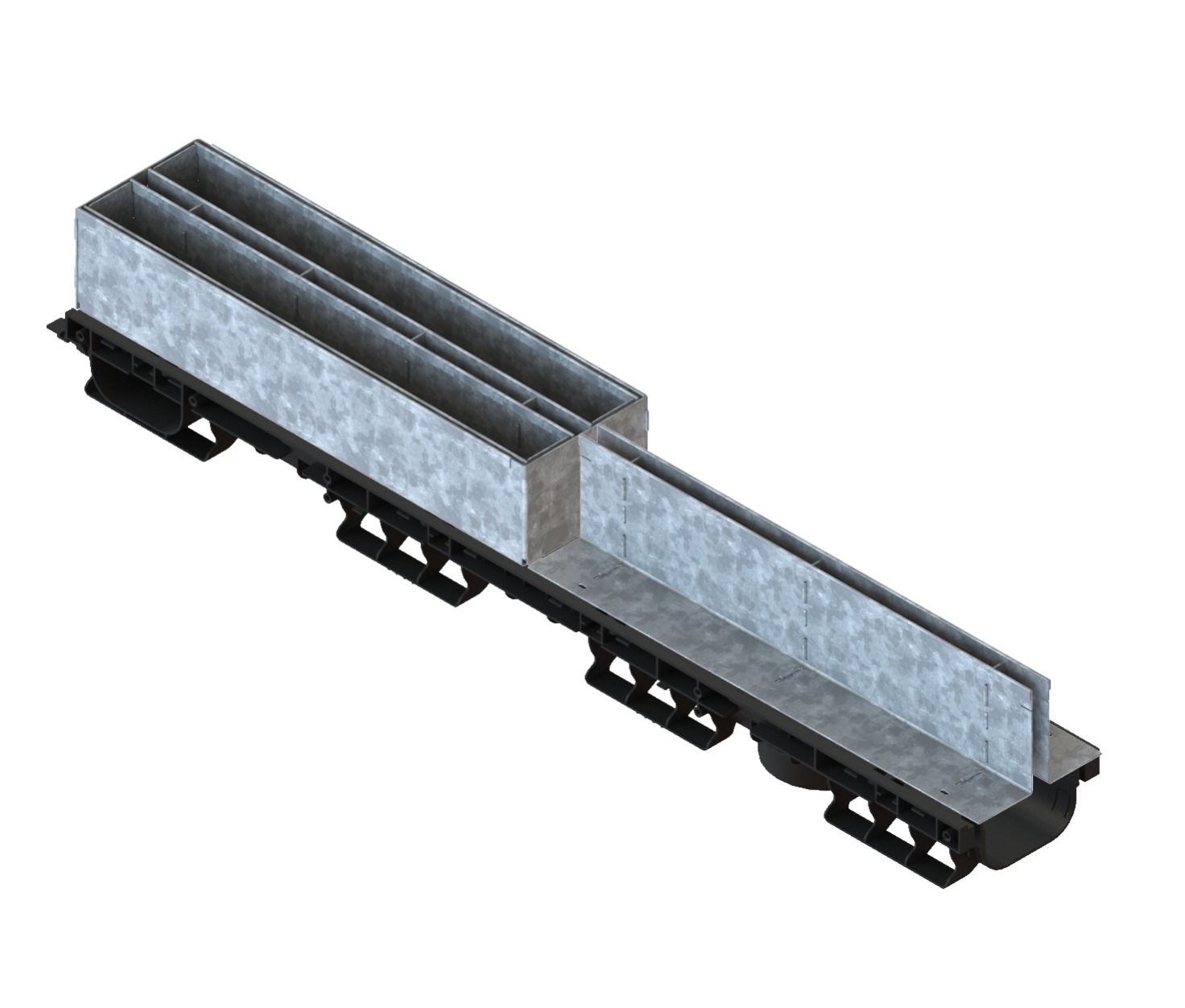 Лоток водоотводный пластиковый PolyMax Basic DN100 h80 с ЩН