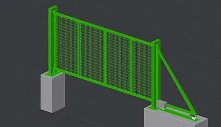 DWG Model Studio ворота откатные bars. Пр-во FENSYS