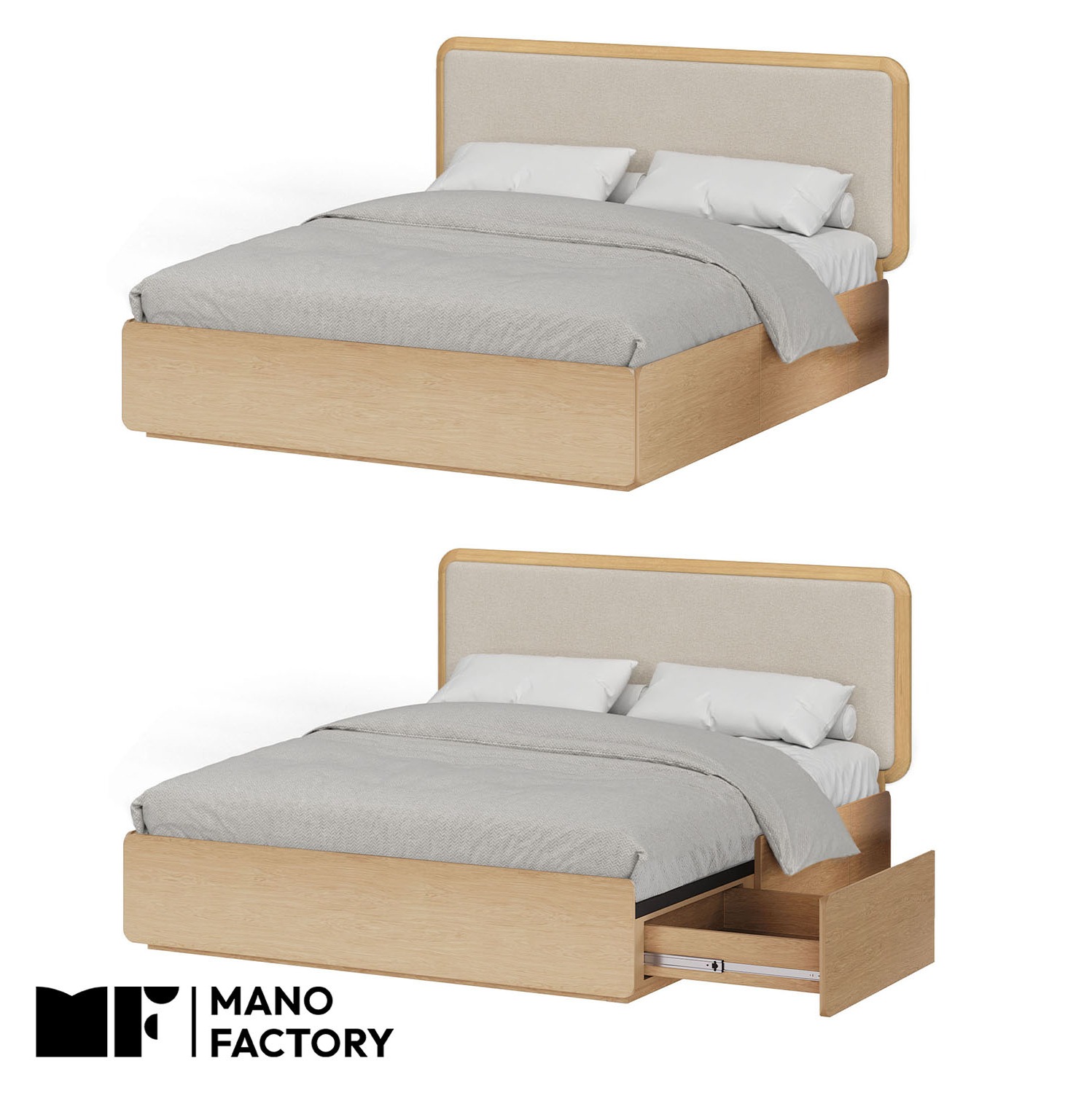 кровать LIANG от MANO FACTORY под матрас от 90 до 200см.