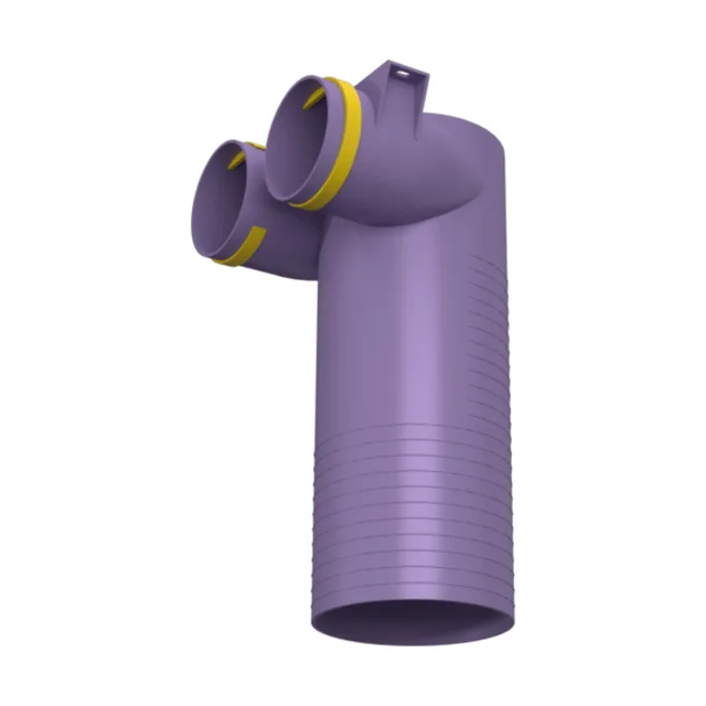 Provent VPP 125/75×2 адаптер угл. пластик кругл. на 2 выхода