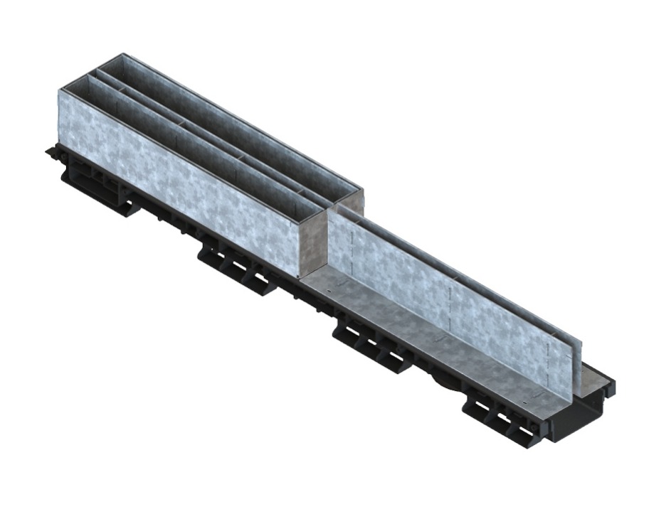 Лоток водоотводный пластиковый PolyMax Basic DN100 h60 с ЩН 