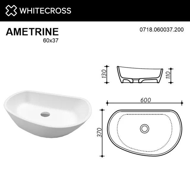 Умывальник WHITECROSS Ametrine 60x37