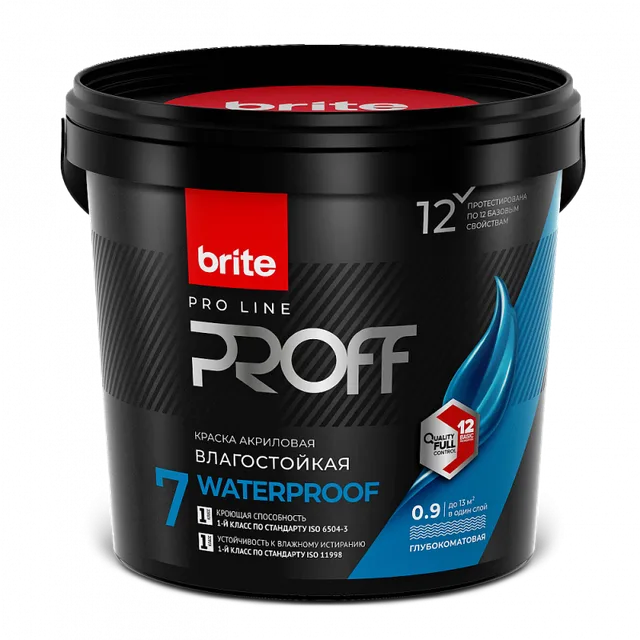 Краска BRITE PROFESSIONAL интерьерная влагостойкая белая