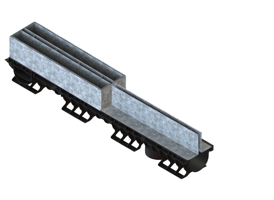 Лоток водоотводный пластиковый PolyMax Basic DN100 h120 с ЩН