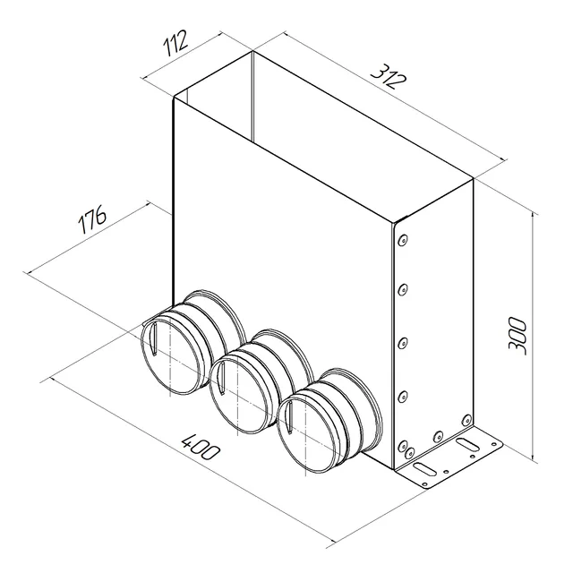 Provent VPF 300×100/75×3 адаптер напольный на 3 выхода