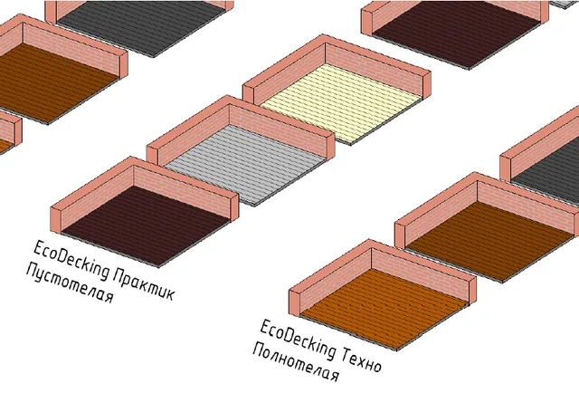 Бим модели террасной доски из ДПК Ecodecking
