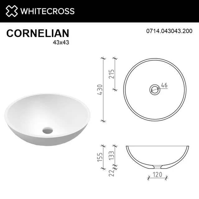 Умывальник WHITECROSS Cornelian D=43