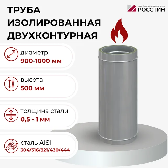 Труба L 500 из.50 D900-1000 нерж