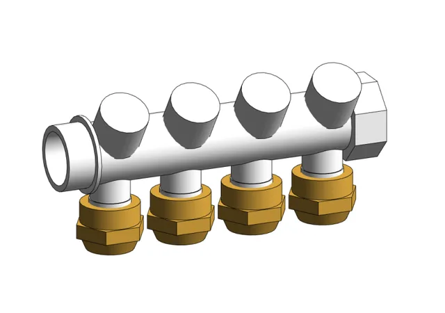Коллектор SH 1" с вентилями НР/ВР 2, 3, 4x1/2"НР