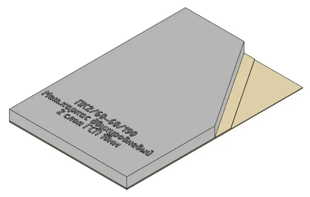 Потолок, ГСП 2х10мм, М_ПК2_60-60-190